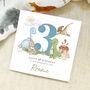 Personalised Dinosaur Blue/Brown Any Age Birthday Card, thumbnail 1 of 4