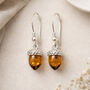 Small Sterling Silver Baltic Amber Acorn Drop Earrings – 7mm, thumbnail 1 of 6