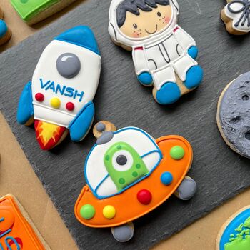 Space Party Biscuit Favours / Set Of 12 Biscuits, 2 of 4