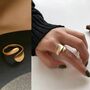 Adjustable Simple Stacking Gold Plated Open Wave Ring, thumbnail 3 of 7