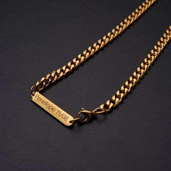 Gold Engravable 7mm Cuban Chain, 5 of 9