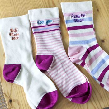 Best Mum Mother's Day Soft Bamboo Socks Gift Box Set, 3 of 6