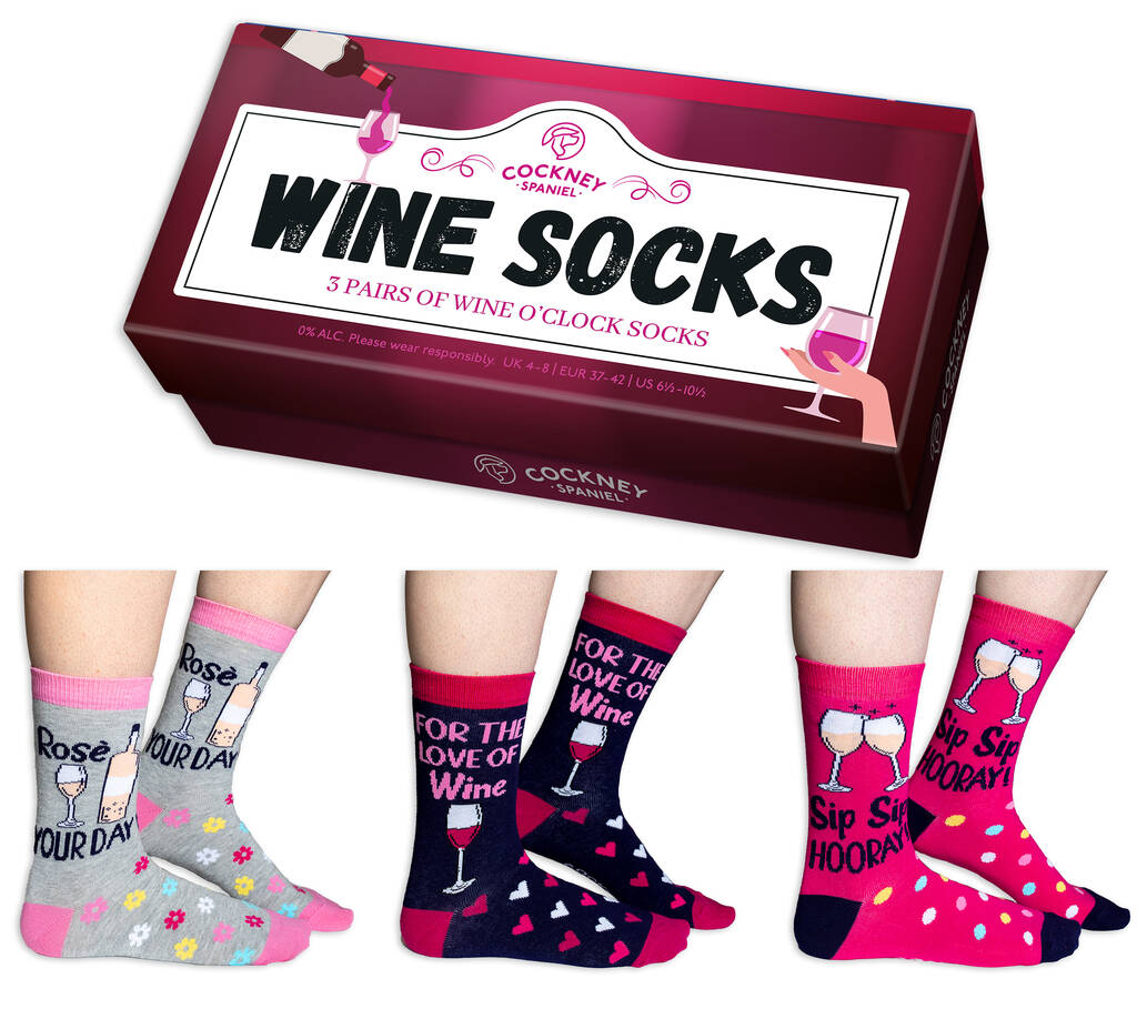 Cockney Spaniel Box Wine Sock Gift Set, 1 of 1