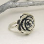 Large Sterling Silver Rose Ring, thumbnail 1 of 7