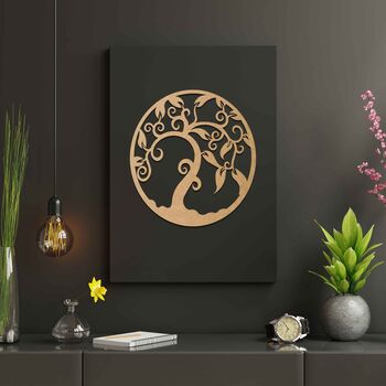 Tree Of Life Round Wooden Wall Art Home Decor, 8 of 10