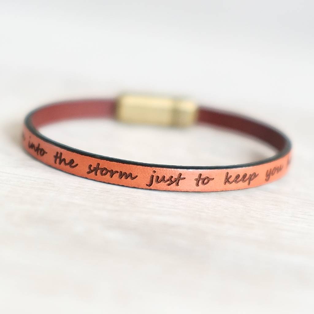Personalised Engraved Real Leather Bracelet By Gracie Collins ...