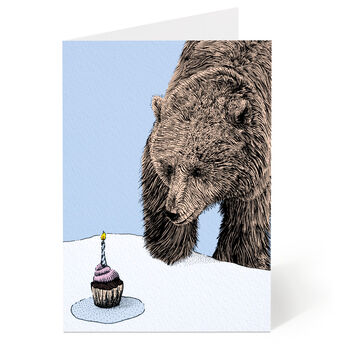 Bear Vs Cupcake Birthday Card, 3 of 7