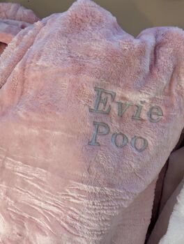 Personalised Sherpa Hooded Fluffy Cuffed Robe, 8 of 10