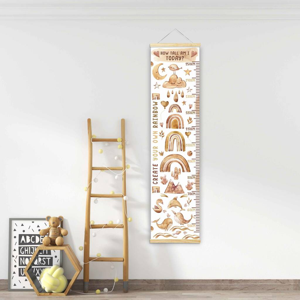 Personalised Boho Neutral Height Chart, 1 of 4