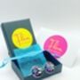 Mini Disco Stud Earrings With Twinkly Glitter, thumbnail 12 of 12