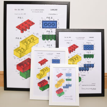 Framed Lego Block Sheet One Coloured Art Print, 3 of 7