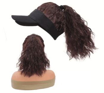 Chemo Headwear Wig Part Sun Baseball Cap With Hair Wavy, 3 of 3
