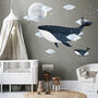 Whale, Clouds And Moon Fabric Wall Sticker, thumbnail 1 of 4