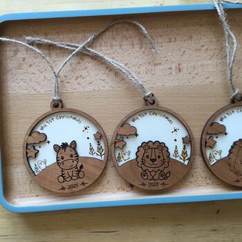 Personalised 1st Christmas Ornament – Woodland Animals, 9 of 9