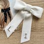 Personalised Monogram Velvet Bridal Hair Bow, thumbnail 3 of 8