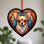Chihuahua Stained Glass Effect Heart Suncatcher, thumbnail 7 of 7