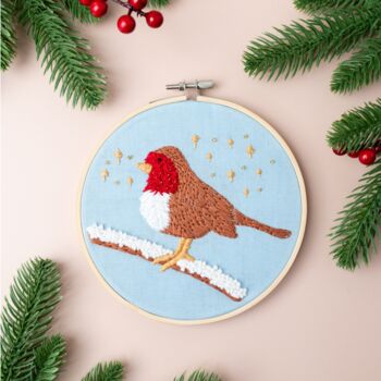 The Stitched Robin Hoop Hanger Craft Kit, 2 of 7