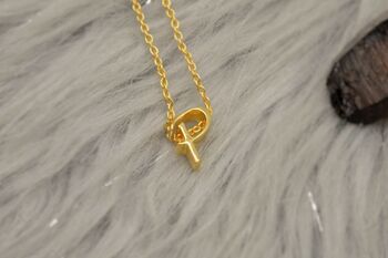 Initial Birthstone Pendant Necklace, 16' Gold Chain, 3 of 6