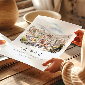 Bolivia Travel Poster Of La Paz, 3 of 7