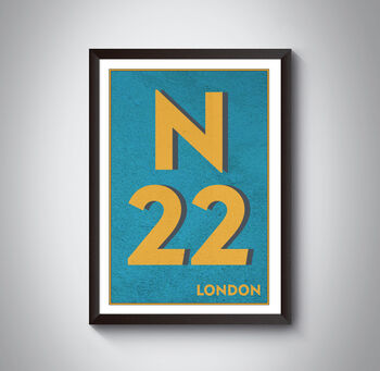 N22 Wood Green London Postcode Typography Print, 6 of 10