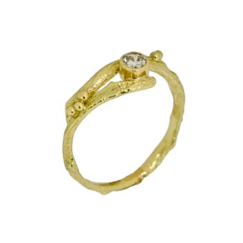 Diamond Organic Twig Engagement Ring, 18ct Gold And Natural Diamond, 4 of 8