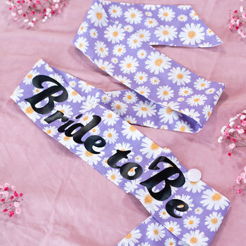 Daisy Print Personalised Hen Party Sash, 2 of 3
