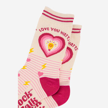 Love You Watts Combed Cotton Funny Ankle Socks Women's, 3 of 5