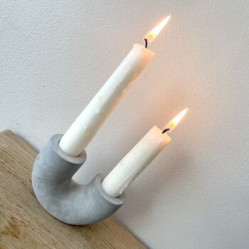 Concrete U Shaped Double Candlestick Holder, 3 of 5