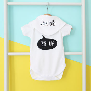 Ey Up, Personalised Baby Grow Or Set, 6 of 12