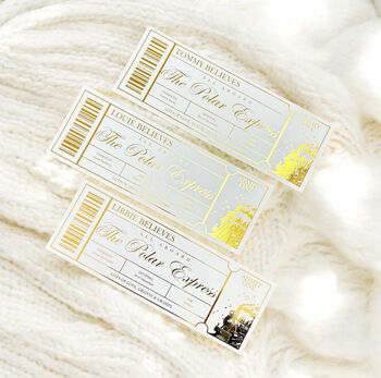 Gold Foiled Personalised Polar Express Ticket, 3 of 3