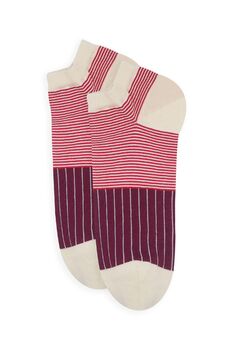 Oxford Stripe Blue/Burgundy Men's Trainer Socks Bundle, 7 of 7
