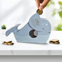 Personalised Whale Money Box With Engraved Message Keepsake Gift, thumbnail 2 of 3