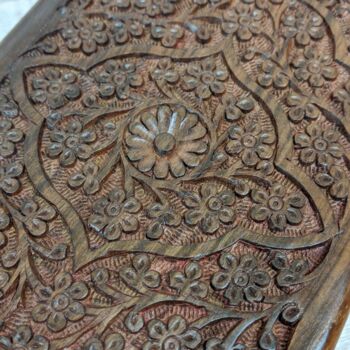 Wooden Floral Flower Carved Jewellery Box, 7 of 9