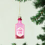 G Decor Large Glass Pink Gin Bottle Christmas Bauble, thumbnail 1 of 5
