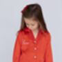 Personalised Girl's Luxury Red Christmas Silky Satin Pyjamas, thumbnail 10 of 12