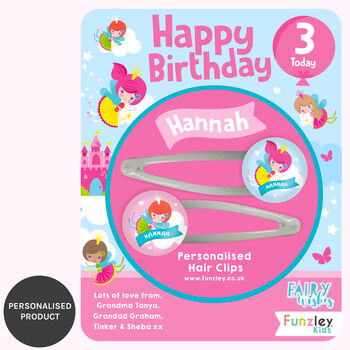 Personalised Fairy Wishes Birthday Hair Clips, 4 of 5
