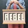 Framed Rebel Hanging Poster Print In Plaster Pink, thumbnail 1 of 2