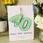 Personalised 40th Birthday Card Wooden Number Gift, thumbnail 1 of 2