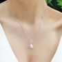 Stockholm Crystal And Pearl Rhodium Plated Pendant, thumbnail 4 of 6