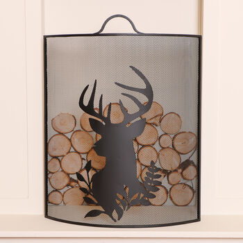 Woodland Stag Black Iron Fire Guard, 3 of 4