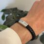 Personalised Leather Bracelet In Black Or Brown, thumbnail 1 of 10