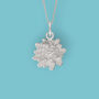 Tiny Chrysanthemum Necklace In Sterling Silver, thumbnail 1 of 12