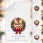 Personalised Cat In Christmas Wreath Gift Tea Towel, thumbnail 1 of 12