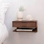 Oak Floating Bedside Table With Drawer And Shelf, thumbnail 10 of 10