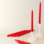 G Decor Pack Of 10 Or 20 Red Twisted Dinner Candles, thumbnail 1 of 5