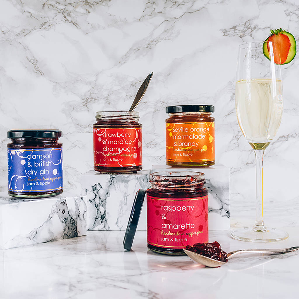 gift set of alcoholic jams by luxury creations