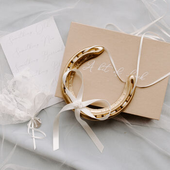 Personalised Mother Of Pearl Lucky Wedding Horseshoe, 4 of 12