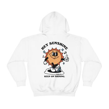 'Hey Sunshine' Retro Graphic Hoodie In Full Colour, 6 of 8