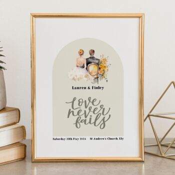 Personalised Wedding Print Love Never Fails Two, 9 of 9