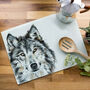 Inky Wolf Glass Worktop Saver, thumbnail 1 of 6